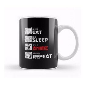 Baskı Dükkanı Eat Sleep Anime Repeat 02 Kupa Bardak