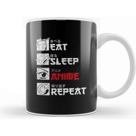 Baskı Dükkanı Eat Sleep Anime Repeat 02 Kupa Bardak