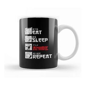 Baskı Dükkanı Eat Sleep Anime Repeat 02 Kupa Bardak