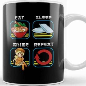 Baskı Dükkanı Eat Sleep Anime Repeat Cute Anime Obsessed Kupa Bardak
