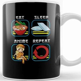 Baskı Dükkanı Eat Sleep Anime Repeat Cute Anime Obsessed Kupa Bardak
