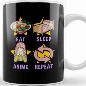 Baskı Dükkanı Eat Sleep Anime Repeat Cute Anime Obsessed Kupa Bardak