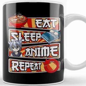 Baskı Dükkanı Eat Sleep Anime Repeat Cute Anime Obsessed Kupa Bardak