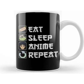 Baskı Dükkanı Eat Sleep Anime Repeat Kupa Bardak