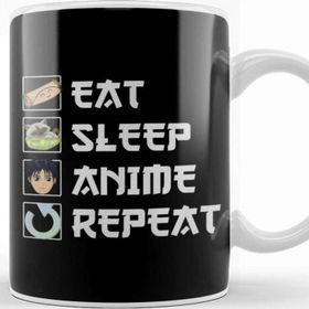 Baskı Dükkanı Eat Sleep Anime Repeat Kupa Bardak