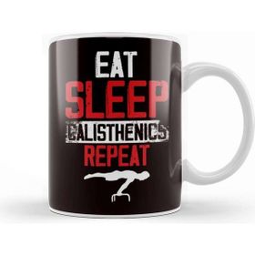Baskı Dükkanı Eat Sleep Calisthenics Street Workout Gym Fitness Training Kupa Bardak