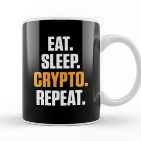 Baskı Dükkanı Eat Sleep Crypto Repeat Cryptocurrency Trading Kupa Bardak