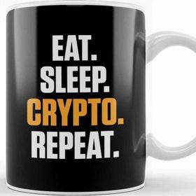 Baskı Dükkanı Eat Sleep Crypto Repeat Cryptocurrency Trading Kupa Bardak