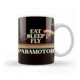 Baskı Dükkanı Eat Sleep Fly Paramotor Pilot Ppg Paramotoring Hang Gliding Kupa Bardak
