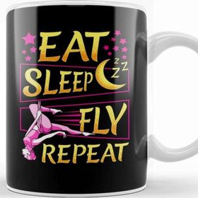 Baskı Dükkanı Eat Sleep Fly Repeat Aerial Yoga Silks Kupa Bardak