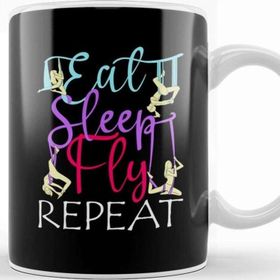 Baskı Dükkanı Eat Sleep Fly Repeat Aerial Yoga Silks Kupa Bardak
