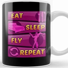 Baskı Dükkanı Eat Sleep Fly Repeat Aerial Yoga Silks Kupa Bardak