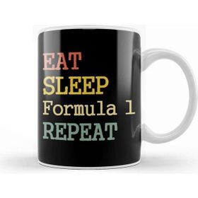 Baskı Dükkanı Eat Sleep Formula 1 Repeat Red 01 Kupa Bardak