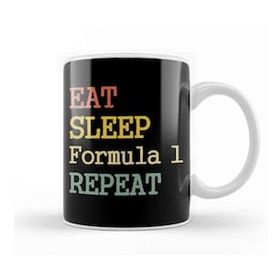 Baskı Dükkanı Eat Sleep Formula 1 Repeat Red 01 Kupa Bardak