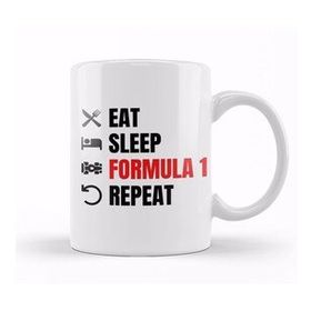 Baskı Dükkanı Eat Sleep Formula 1 Repeat Red Kupa Bardak