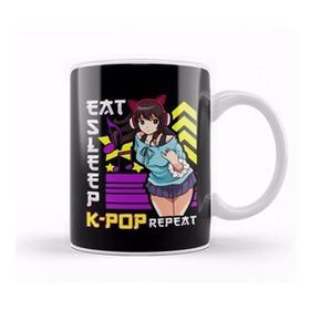 Baskı Dükkanı Eat Sleep K Pop Repeat Kpop Kawaii Korean Music Kupa Bardak