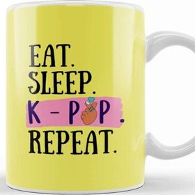 Baskı Dükkanı Eat Sleep Kpop Repeat Funny Quote Kupa Bardak