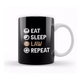 Baskı Dükkanı Eat Sleep Law Repeat 01 Kupa Bardak