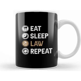 Baskı Dükkanı Eat Sleep Law Repeat 01 Kupa Bardak