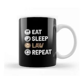 Baskı Dükkanı Eat Sleep Law Repeat 01 Kupa Bardak