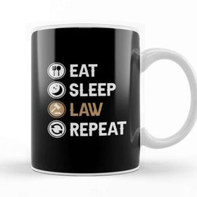 Baskı Dükkanı Eat Sleep Law Repeat 01 Kupa Bardak