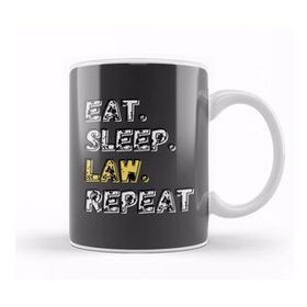 Baskı Dükkanı Eat Sleep Law Repeat Kupa Bardak