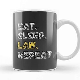 Baskı Dükkanı Eat Sleep Law Repeat Kupa Bardak