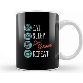 Baskı Dükkanı Eat Sleep Law School Repeat Kupa Bardak