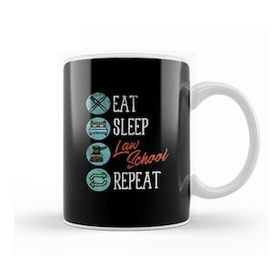 Baskı Dükkanı Eat Sleep Law School Repeat Kupa Bardak