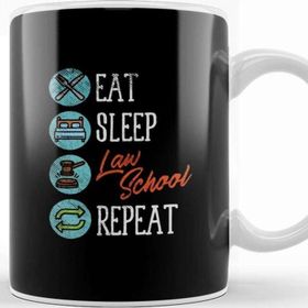 Baskı Dükkanı Eat Sleep Law School Repeat Kupa Bardak