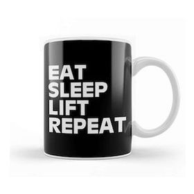 Baskı Dükkanı Eat Sleep Lift Repeat Kupa Bardak