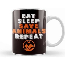 Baskı Dükkanı Eat Sleep Save Animals Dog Pet Animal Care Veterinarian Pets Kupa Bardak