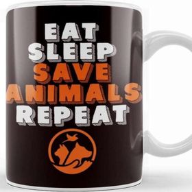 Baskı Dükkanı Eat Sleep Save Animals Dog Pet Animal Care Veterinarian Pets Kupa Bardak