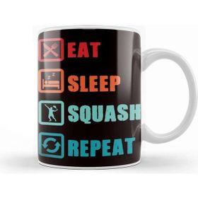 Baskı Dükkanı Eat Sleep Squash Player Racket Ball Sports Indoor Tennis Kupa Bardak