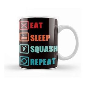 Baskı Dükkanı Eat Sleep Squash Player Racket Ball Sports Indoor Tennis Kupa Bardak