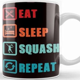 Baskı Dükkanı Eat Sleep Squash Player Racket Ball Sports Indoor Tennis Kupa Bardak