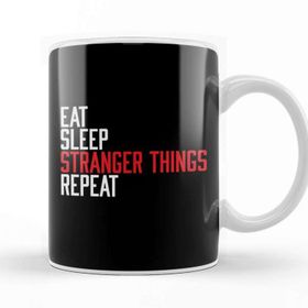 Baskı Dükkanı Eat Sleep Stranger Things Repeat Kupa Bardak