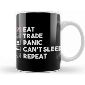 Baskı Dükkanı Eat Trade Panic Can't Sleep Repeat Trading Kupa Bardak