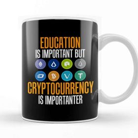 Baskı Dükkanı Education Is Important But Crypto Is Importanter Kupa Bardak