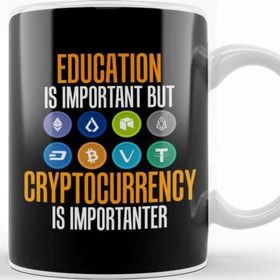 Baskı Dükkanı Education Is Important But Crypto Is Importanter Kupa Bardak