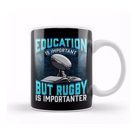 Baskı Dükkanı Education Is Important But Rugby Is Importanter Kupa Bardak
