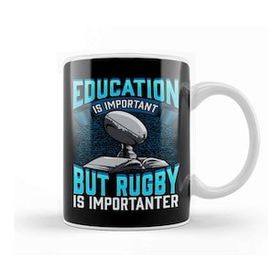 Baskı Dükkanı Education Is Important But Rugby Is Importanter Kupa Bardak