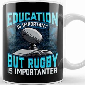 Baskı Dükkanı Education Is Important But Rugby Is Importanter Kupa Bardak