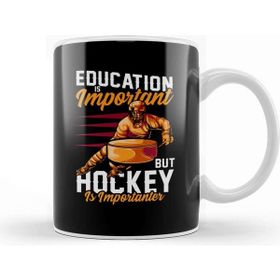 Baskı Dükkanı Education Is Important Hockey Is Importanter Pun Kupa Bardak