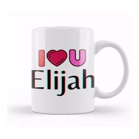 Baskı Dükkanı Elijah Name Custom Design Gift Baby Gift For Him Kupa