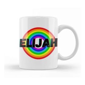 Baskı Dükkanı Elijah Name Custom Vintage Retro Rainbow Style Design Gift Baby Gift For Him Kupa