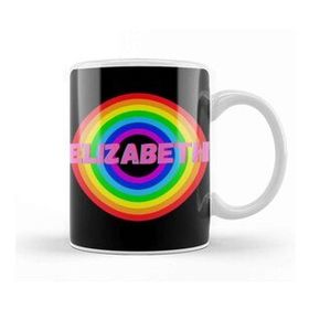 Baskı Dükkanı Elizabeth Name Personalized Custom Vintage Retro Rainbow Style Design Gift Baby Gift For Her Kupa