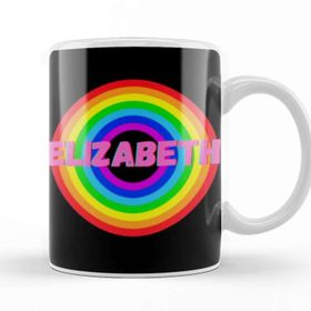 Baskı Dükkanı Elizabeth Name Personalized Custom Vintage Retro Rainbow Style Design Gift Baby Gift For Her Kupa