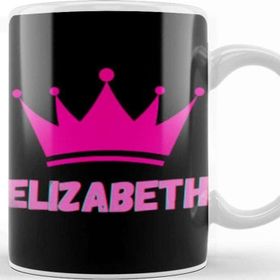 Baskı Dükkanı Elizabeth Name Personalized Custom Vintage Retro Rainbow Style Design Gift Baby Gift For Her Kupa