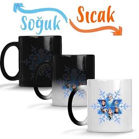 Baskı Dükkanı Elsa Anna Snowflake Frozen Snowflake Sihirli Porselen Kupa